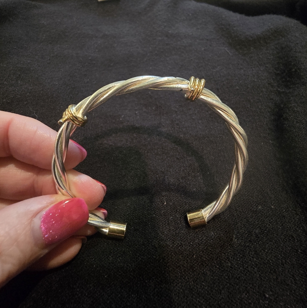 Montana Silversmiths Two-Tone Twisted Cable Cuff Bracelet in Silver and Gold